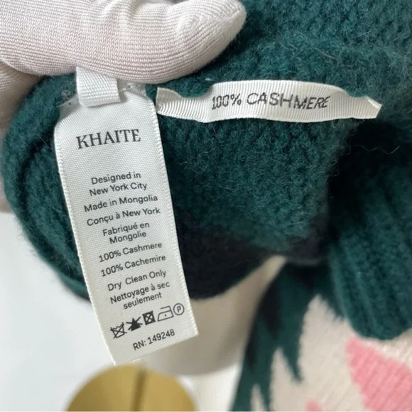 KHAITE The Elodie Cashmere Hoodie Sweater In Zig Zag HAILEY BIEBER